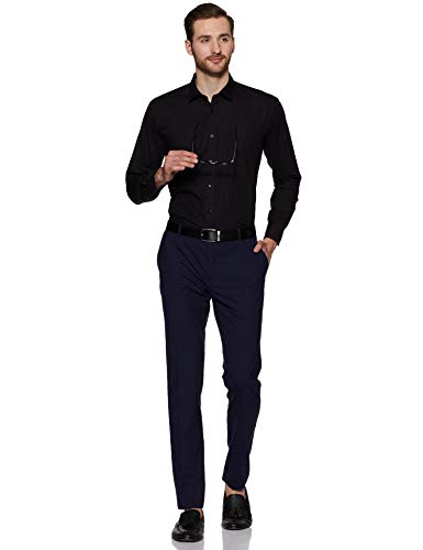 Image of Men's Solid Cotton Blend Formal Shirt with Pocket | Plain Design with Spread Collar & Full Sleeves - Regular Fit (Pack of 2)