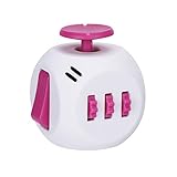 FIDGET DICE 6 Sides Release Stress Anxiety and Relax Cube for Children and Adults (White - Rhodo)