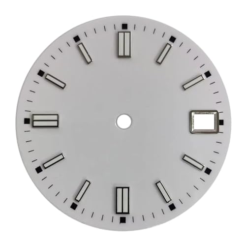 1個 28.5mm 時計文字盤 日付表示窓 滅菌時計フェイス シングルカレンダー C3 グリーン 発光 NH34 NH35 NH36 ムーブメント用(WZ-N-256)