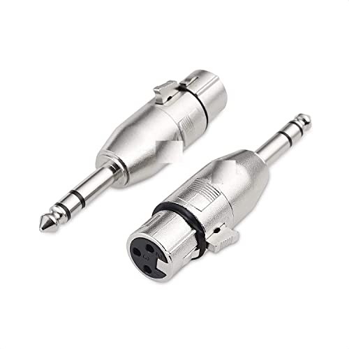 Mr. Gadget's Solutions 6.35mm 1/4 Inch TRS to XLR Adapter Dual Sound Channel Headphone Stereo Audio Jack Adapter for Aux Cable Guitar