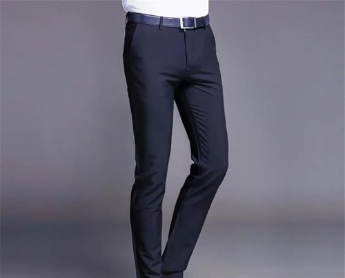 Mens Straight Slim Fit Formal Suit Pants Classic High Waisted Business Casual Office Trousers4