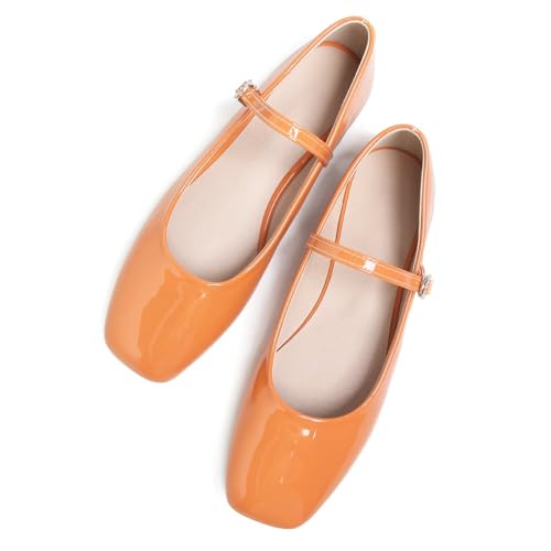 Image of LUXINYU Women's Slip on Flats,Classy Round Toe Solid Classic Mary Jane Ballet Dance Shoes Soft Comfortable PU Flat Shoes