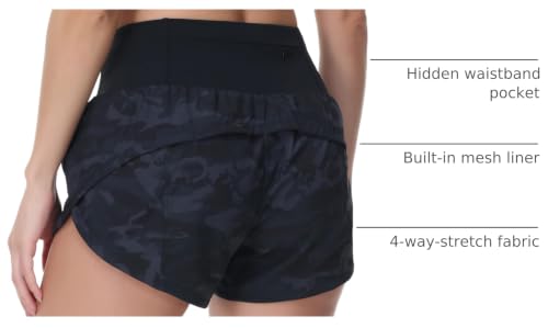 Image of THE GYM PEOPLE Womens High Waisted Running Shorts Quick Dry Athletic Workout Shorts with Mesh Liner Zipper Pockets