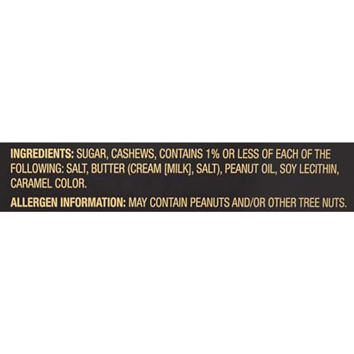 Image of SQUIRREL BRAND Sweet Brown Butter Cashews, 3.5 Oz Resealable Bag, Gluten Free, Vegetarian, Premium Roasted Flavored Cashews, Crunchy Healthy Snack, Pack of 6