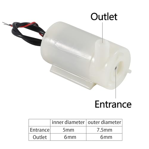 Image of 6Pcs DC 3-5V Micro Submersible Mini Water Pump with 2pcs Clear Tubing Flexible PVC Water Pipe(1M) for Aquariums Fish Tank Fountain Hydroponics Garden