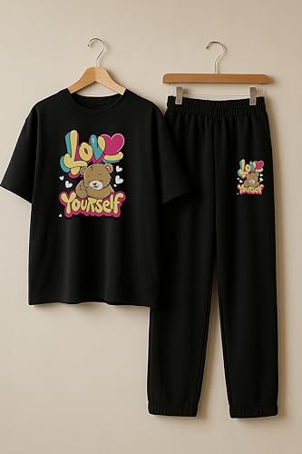 Image of My Swag Womens Printed Nightwear Set | Printed T-Shirt & Lower Set for Womens&Girls