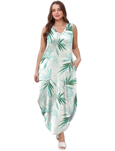 Image of Sampeel Summer Dresses Maxi Dress Vacation Beach Sundresses 2025 with Pockets