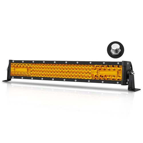 Image of 18 Inch Amber LED Light Bar 134W Quad Row Off Road Light for Truck | Spot Flood Combo Beam, Quad Row 134pcs High-intensity LED Chips