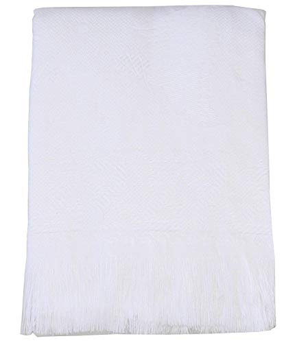 Grande suave acrílico blanco bebé Mantón/Manta  diseño de pato, 122 x 122 cm