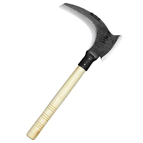 Foice de jardinagem agrícola de aço de dupla utilização Cabo de madeira Machado Gancho de colheita a