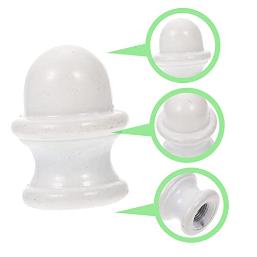 Image of 2Pcs White Lamp Finials Decorative Zinc Alloy Knobs for Table and Floor Lamps, Elegant Light Accessories for Lamp Shades, Modern and Vintage Style Decor