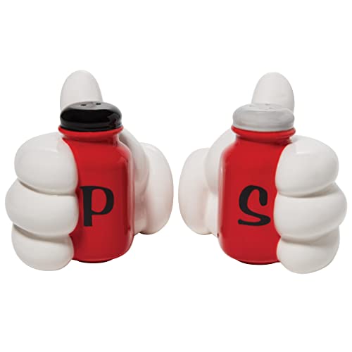 Enesco Disney Ceramics Mickey Mouse Hands Sculpted Salt And Pepper Shaker Set, 3.54 Inch, Multicolor #TOP27