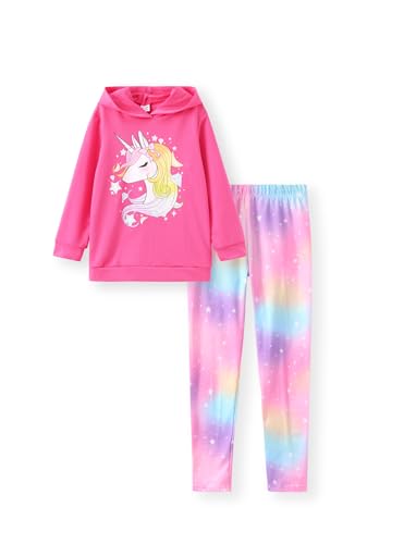 Image of PATPAT Girls 2 Piece Outfits Long Sleeve Hoodie and Leggings Clothing Set Outfits for Girls 4-12Y Fall /Winter Outfits