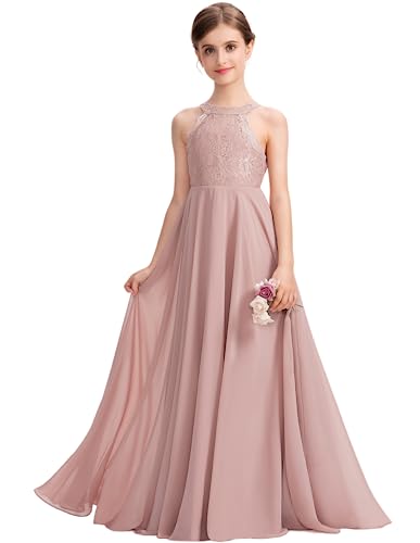 rose gold junior bridesmaid dresses B183063 Long V-neck Sequin u0026 Poly Chiffon Bridesmaid Dress
