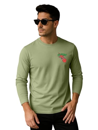 Image of Veirdo Men's Full Sleeve Printed T-Shirt | Trendy Graphic Print Tee