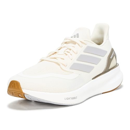 adidas Women's Pureboost 5 Running Sneaker, White/Glory Grey/Cyber Metallic, 7.5