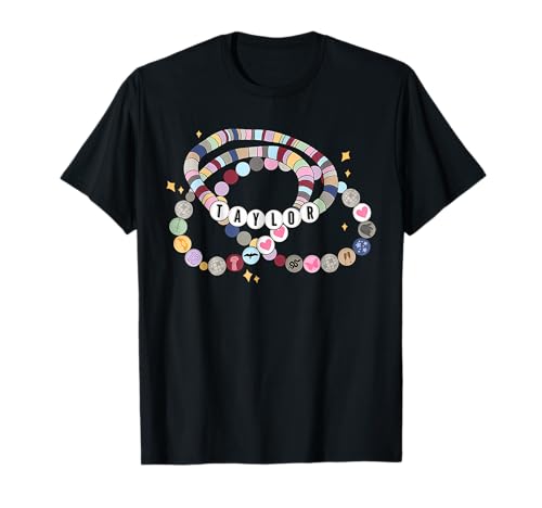 Retro TAYLOR First Name Personalized Friendship Bracelet T-Shirt