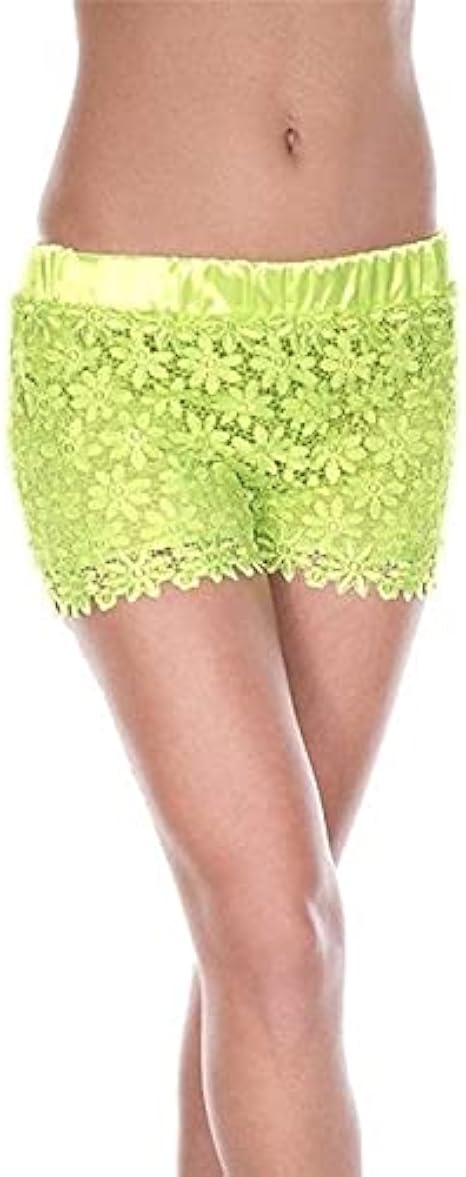 Music Legs Women's Lace Shorts, Neon 