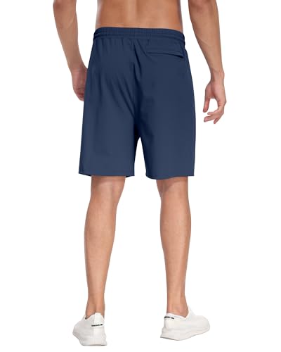 3 Pack Men's Athletic Running Shorts with Zipper Pockets,Gym Workout Basketball Hiking Shorts for Men4