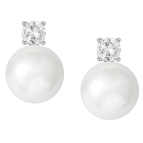 SWEETV Minimalist Pearl Drop Dangle Earrings for Women, Elegant Wedding Bridal Stud Earrings for Brides Bridesmaids,Prom Jewelry Gifts