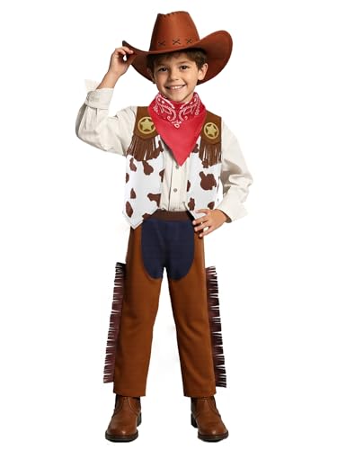 Disfraz completo de vaquero niño 3-4 años marrón miniatura 2