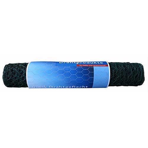 Preisvergleich Produktbild 6-Eck Drahtgeflecht grün 13x1.0x1000mm, 25m Rolle