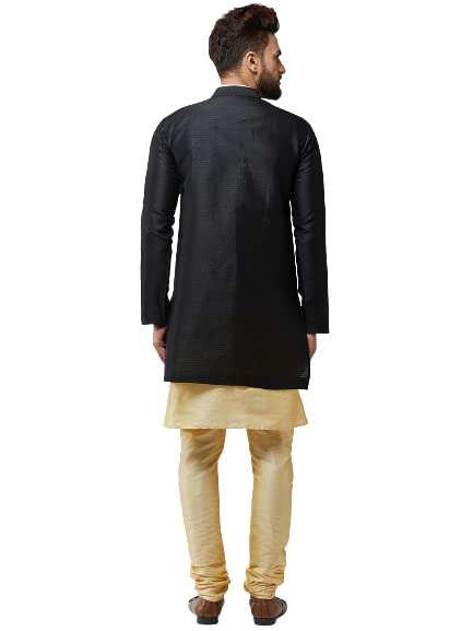 Image of SOJANYA Men's Silk Blend Solid Kurta & Pyjama Set