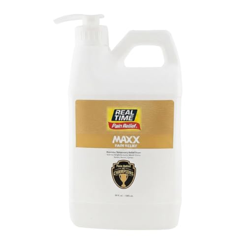 Image of Real Time Pain Relief MAXX 64oz Bottle | 18 Natural Ingredients: Arnica, Menthol & Peppermint | Maximum Strength Muscle Pain Relief Lotion for Arthritis, Hands, Ankles, Back, Shoulders, Knees & Joints