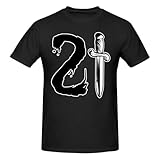 21 American Music Savage Man's T-Shirt Crewneck Short Sleeve Comfortable Daily Shirts Gym Workout Tops Outdoor Tee for Fishing Large