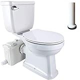 Macerating Toilet with Pump,Upflush Toilet System for Basement Room,Macerator Toilet 3 piece Set Included 500Watt Maerator Pump,Toilet Bowl, Water Tank, Toilet Seat, Extension Pipe