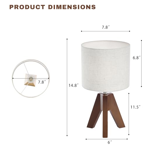 Set de 2 lámparas de mesa trípode con pantalla beige miniatura 3