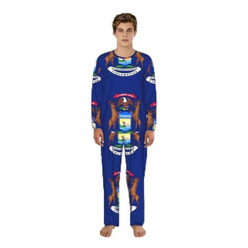 Pyjama Michigan State homme anti irritation doux contre le froid nocturne S à 3XL