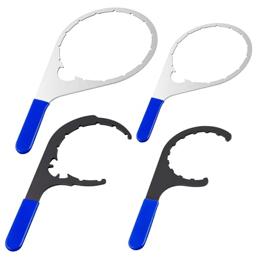 Image of Lanties 4 Pcs Fuel Filter Wrench Set, 4.6'' & 5'' & 6'' & 8'', Compatible with Various Fuel Filter Sizes Include Water Separator, Engines (Blue)