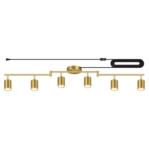 Plug in Track Lighting LED, Track Lighting Fixtures Ceiling, Gold