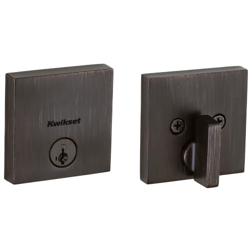 Kwikset Downtown Keyed Front Door Deadbolt with SmartKey, Venetian Bronze - image 1