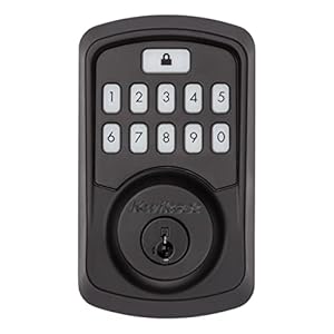 Kwikset 99420-003 Aura Bluetooth Programmable Keypad Door Lock Deadbolt Featuring SmartKey Security, Iron Black