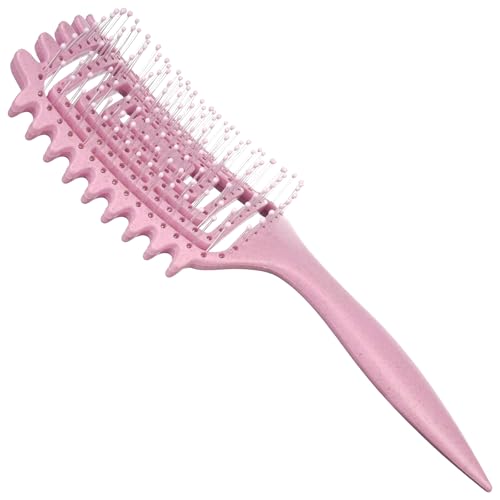 LOPHE Curl Hair Brush, Locken Detangler Bürste, Haarbürste Locken Styling, Lockenbürste, Wildschweinborsten Haarbürste, Haarbürste zum Entwirren für Frauen (Hellrosa) LOPHE Curl Hair Brush, Locken Detangler Bürste, Haarbürste Locken Styling, Lockenbürste, Wildschweinborsten Haarbürste, Haarbürste zum Entwirren für Frauen (Hellrosa)