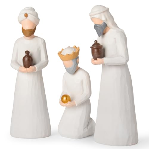Weihnachtskrippen-Set mit drei Weisen, 22,1 cm, groß, handgeschnitzt,...