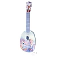 Frrozen Guitar, Frrozen Ukulele, 36cm Guitar Musical with 4 Adjustable Strings, Small-sized Gifts for Boys and Girls (Blue)