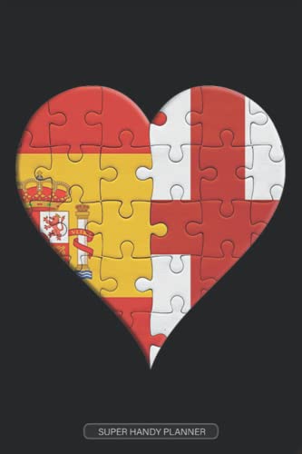 Planner: Spanish English Flag United Heart Jigsaw Puzzle Flags Of Spain England