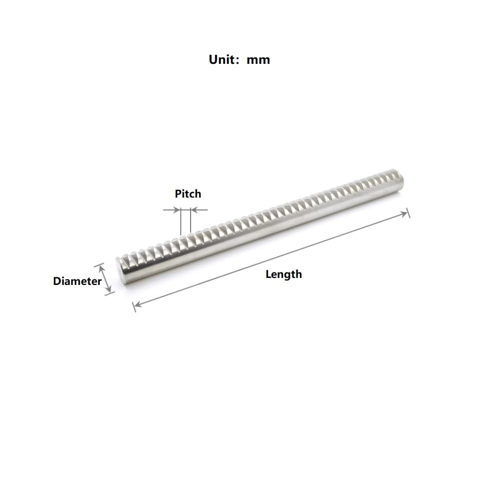 1 Stück Rundzahnstange aus Edelstahl 304, Modul 1/1,5/2/3/2,5, Länge 1500 mm, Ritzel-Führungsschiene, zylindrische Zahnstange für CNC-Geräte
