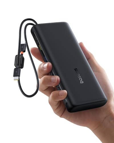 Baseus FC41 100W 20000mAh Powerbank Laptop, Schnellladen Power Bank mit 2 Integriertem USB-C Kabel, Externe Handyakkus für MacBook Pro… – Ansicht 1