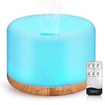 WD&CD 1000ML Essential Oil Diffuser, Ultrasonic Aromatherapy Diffuser with 7 Color Lights, Quiet Humidifier Auto-Off Adjustable Mist Mode 3 Timer Setting for Home Office Spa, Light Wood Grain