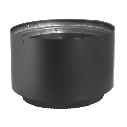 DuraVent DVL 6DVL-AD 6 Inch Stainless Steel Double Wall Air Insulated Section Wood Burning Stove Top Connecting Adapter, Black