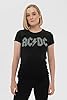 ACDC Women's AC/DC Rhinestone Regular Fit Crew Neck Short Sleeve T - Shirt, Black (Black Black), 12 (Manufacturer Size: Large) #4