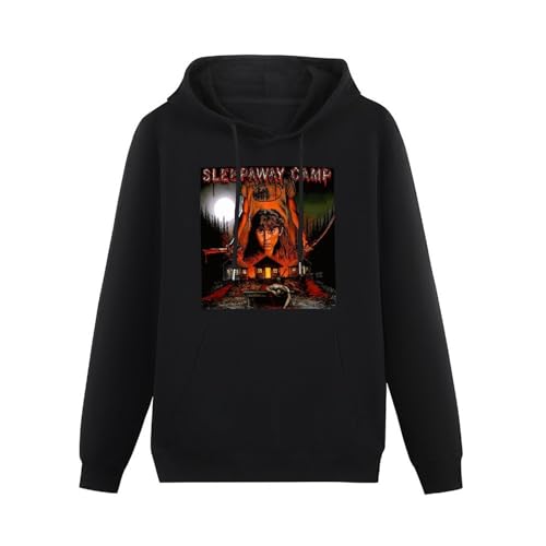 AGNUSZOH Mens Hoodie Sleepaway Camp Retro Horror 1980S Slasher Movie Black XL