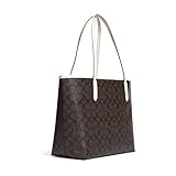 COACH Women's City Tote (Signature Canvas - Varsity Motif - Brown/Chalk)