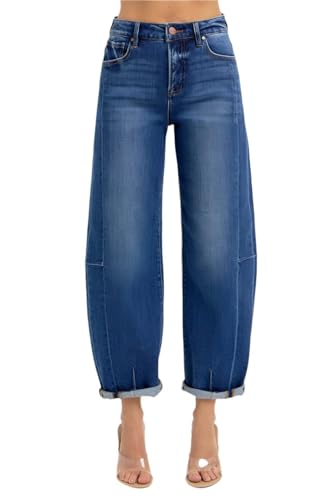 SALT TREE Risen Jeans - High Rise Barrel Jeans - RDP5933