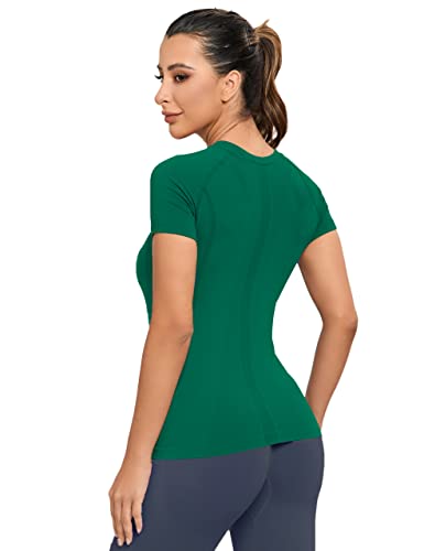 MathCat Workout Shirts for Women, Workout Tops for Women, Yoga Short Sleeve Shirts Soft Seamless Gym Shirts