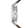 Fossil Men's 44mm Neutra Stainless Steel and Leather Hybrid Smart Watch, Color: Silver, Brown (Model: FTW1178)